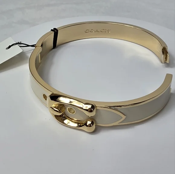 Coach Enamel Signature C Buckle Bangle Bracelet - Picture 4 of 7